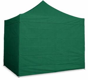 Gazebo pieghevole 4x4m ALU Premium con 4 pareti laterali chiuse - Verde