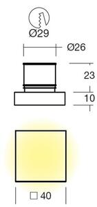 Faretto incasso linea light sand q 92262 led ottone policarbonato spot - I-led - Maestro
