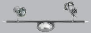 Outlet binario illuminando eros 2 gu10 led 7w 3000°k spot faretti orientabili metallo cromo moderno interno - Lampadari Bartalini Outlet