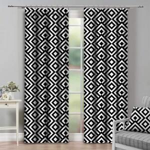 Tenda con nastro nero+bianco, romby