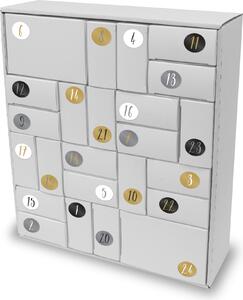 Itenga SET Calendario dell'Avvento per riempire i cuboidi (bianco) + adesivo Z52