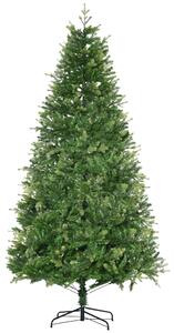 HOMCOM Alberello di Natale Decorato e Ignifugo Albero di Natale per Interni con 2056 Rami e Base in Metallo, Φ124x228 cm, Verde