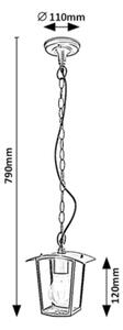 Rabalux 7130 - Lampadario da esterno su catena TAVERNA 1xE27/15W/230V IP44