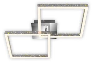 Plafoniera LED effetto glitter 3 vie dimmerabile orientabile 18W alluminio-cromo Briloner