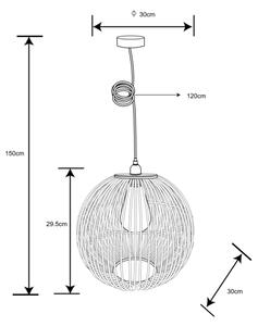 Globo 15368H - Lampadario a sospensione con filo HILDEGARD 1xE27/60W/230V bambù