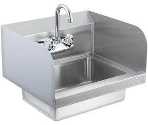 Lavabo Deluxe - Lavamani con rubinetto - Installazione a parete - Ideale per ristoranti e uso domestico - Compatto ed elegante - 432x381x330 mm