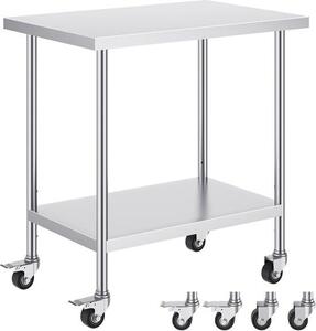 Tavolo da lavoro mobile Tavolo da cucina Tavolo di preparazione 610x762 mm - Gastro - ideale per catering e cucine professionali