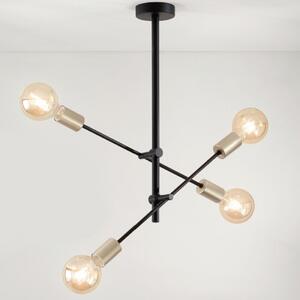 Plafoniera classica perenz vector 6604 n e27 led lampada soffitto orientabile nero ottone invecchiato - Perenz