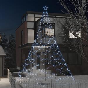 Albero di Natale con Palo in Metallo 1400 LED Bianco Freddo 5 m