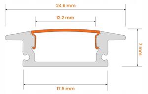 Profilo da incasso per strisce LED 1 m nero/bianco