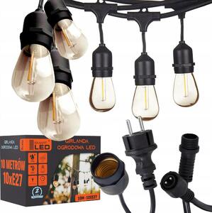 Catena luminosa decorativa LED per esterni 10xE27/1W/230V 10,94 m IP44 nera