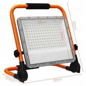 Proiettore LED con stativo, 100 W, 230 V, 4500 K, IP65, arancione