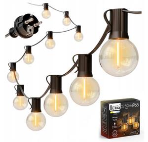 LED catena luminosa decorativa per esterni 25xE12/1W/230V 17,5 m IP65 nera