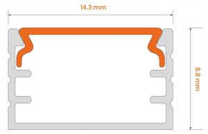 Profilo da incasso per strisce LED 1 m, argento/bianco