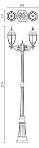Redo 9609 - Lampada da esterno SEVILLA 2xE27/42W/230V IP44 oro/patina
