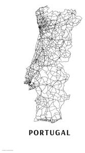 Mappa Portugal black white