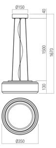 Redo 01-3591 - Lampadario LED a sospensione con filo SOLERA LED/24W/230V diametro 35 cm CRI 93 3000/4000K