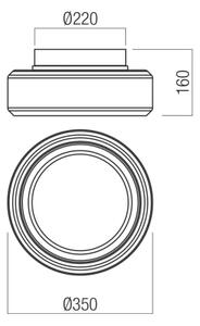 Redo 01-3589 - Plafoniera LED SOLERA LED/24W/230V 35 cm CRI 93 3000/4000K