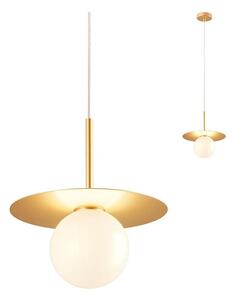 Redo 01-2727 - Lampadario a sospensione con filo PLATO 1xG9/10W/230V diametro 20 cm oro