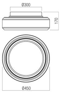 Redo 01-3590 - Plafoniera LED SOLERA LED/36W/230V 45 cm CRI 93 3000/4000K