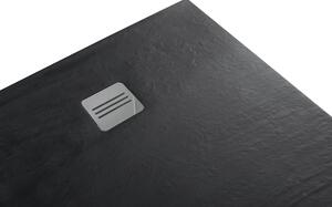 Piatto doccia ultrasottile SENSEA resina sintetica e polvere di marmo Remix 90 x 120 cm nero