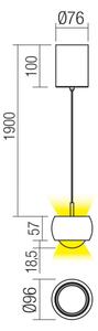 Redo 01-3546 - Lampadario LED a sospensione con filo AVES LED/12W/230V diametro 9,6 cm CRI 90 bianco