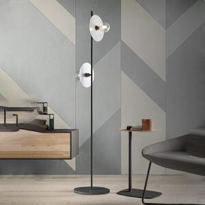 Piantana moderna illuminando pub te2pubnr+disco25bn e27 led metallo lampada terra - Illuminando