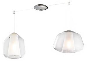 Lampadario moderno top light double skin 1176cr s2 s ab e27 led vetro sospensione - Top Light