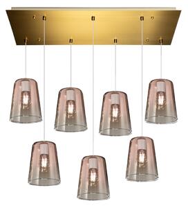 Lampadario classico top light shaded 1164os s7 r ra e27 led vetro colorato lampada soffitto - Top Light