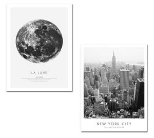 Set di 2 poster in cornice 30x40 cm New York City - Wallity