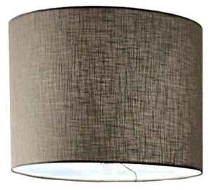 Plafoniera illuminando cilindro pl20 bn e27 led tessuto lino tortora lampada soffitto classica moderna - Illuminando