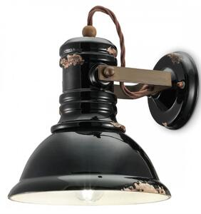 Applique ceramica ferroluce retrò industrial c1693 e27 led vintage rustica lampada parete - Retrò