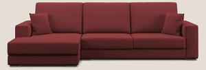 Marte divano angolare in tessuto smacchiabile impermeabile T08 rosso