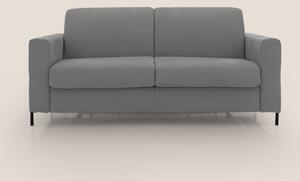 Ortensia divano letto materasso H18 cm con piedi alti in elegante micr