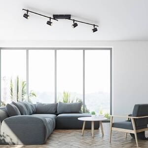 Paul Neuhaus Faretto LED a soffitto Barik, nero, 4 luci