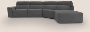 Clark Divano angolare con opzione relax elettrico in tessuto smacchiab