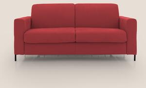 Ortensia divano letto materasso H18 cm con piedi alti in elegante micr