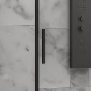Porta doccia 150 cm colore nero vetro 6 mm altezza 200h | KLA4000N - KAMALU