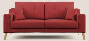 Danish divano moderno in tessuto morbido impermeabile T02 rosso