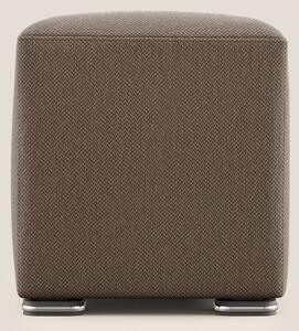 Cube pouf in tessuto morbido smacchiabile T05 marrone