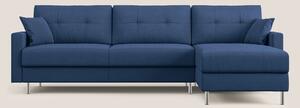 Megan divano letto angolare in microfibra smacchiabile T11 blu