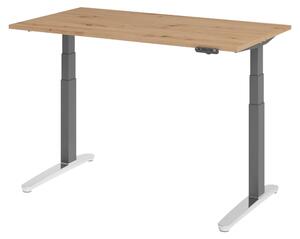 Scrivania elettrica bümö modello XBHM - Finitura: Noce Canaletto, Struttura: Grafite/Alluminio lucido, Dimensioni: 140 x 80 cm