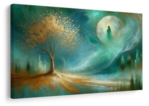 Quadro su tela – Albero della vita al chiaro di luna