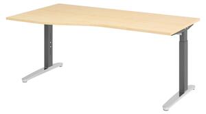 Scrivania bümö Serie XB - Decorazione: acero, dimensioni: 180 x 100 cm, struttura: grafite/alluminio lucido