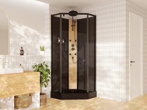 Cabina doccia idromassaggio con pannello in bambù sintetico Nero opaco L85 x l85 x H225 - CODREVA
