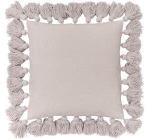 Copricuscino beige con nappe Shylo
