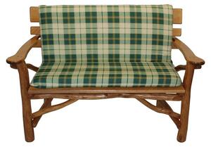 Rivestimento per panca a due posti in cotone e poliestere a quadri verde-beige