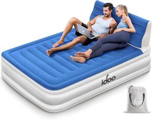 Materasso gonfiabile iDOO Air I-C-031 190x137x38 cm blu con schienale