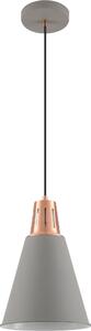 GTV - Lampada a sospensione GIANNI Lampada a sospensione Lampada da soffitto E27 grigio oro rame Paralume 22 cm regolabile in altezza Sala da pranzo Soggiorno Cucina Illuminazione moderna