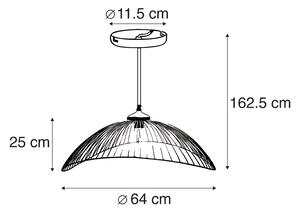 Lampada a sospensione design ottone 64 cm - PIA